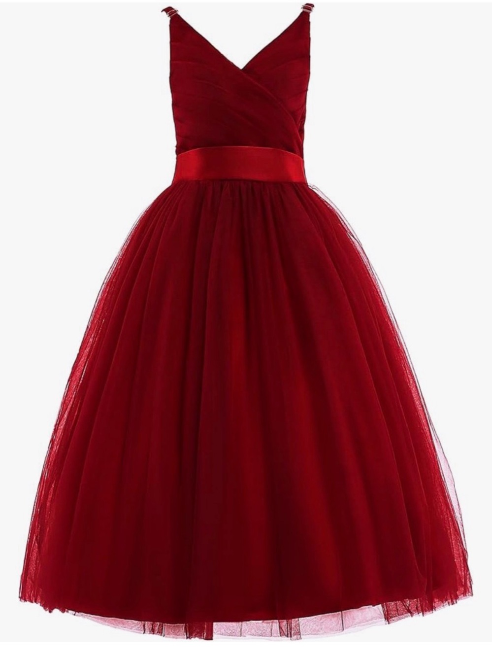 NWT - Girls Burgundy Tulle Party Dress